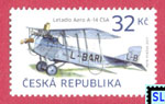 2017 Czech Republic Stamps - Historical Vehicles, AERO A-14 CSA Airplane