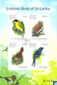 2017 Sri Lanka Stamps Miniature Sheet - Endemic Birds